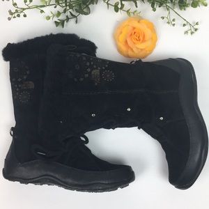 North Face Primaloft Black Suede Boots Sz 6